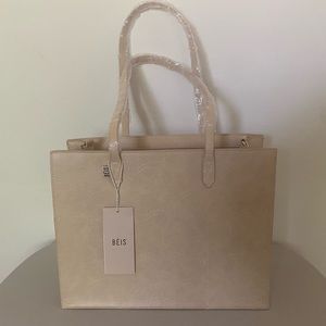 beige work tote